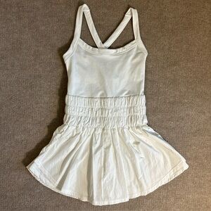 Free People Sz XS Way Home Skortsie Romper in White Pearl